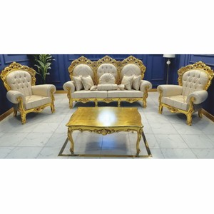 Casa Padrino ensemble de salon baroque crème / or - Meubles baroques