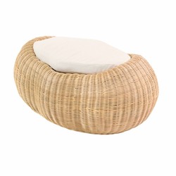 Casa Padrino tabouret de luxe naturel 86,5 cm - Repose-pieds en rotin avec coussin