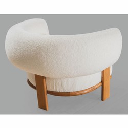 Casa Padrino fauteuil de salon & hôtel de luxe blanc / marron 100 x 80 x H. 70 cm - Meubles de luxe