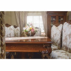 Prunkvoller Luxus Barock Esszimmer Stuhl Braun Gold