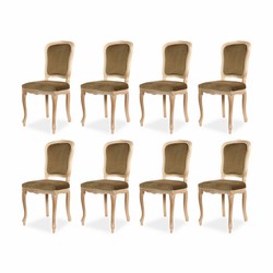Casa Padrino conjunto de 8 sillas de comedor barrocos de lujo verde oliva / beige A. 100 cm - Muebles barrocos Casa Padrino conjunto de 8 sillas de comedor barrocos de lujo verde oliva / beige A. 100 cm - Muebles barrocos
