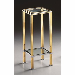 Luxus Messing Säule mit Glasplatten Gold Silber