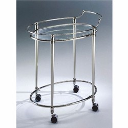 Luxus Trolley Servierwagen Tablett Silber