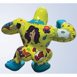 XXL Deko Skulptur Figur Gorilla Affe Gelb Bunt