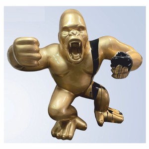 Casa Padrino scultura decorativa XXL scimmia gorilla oro / nero 202 x 102 x A. 180 cm