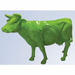 Casa Padrino escultura decorativa XXL vaca verde 223 x 70 x A. 147 cm - Figura de jardín