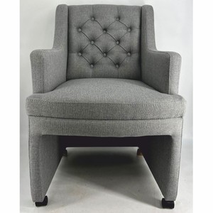 Casa Padrino Chesterfield dining room chair / office chair with armrests and castors gray