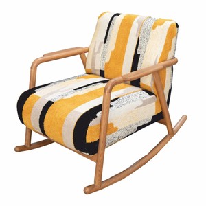 Casa Padrino luxury living room & hotel rocking armchair colorful / light brown - Luxury furniture