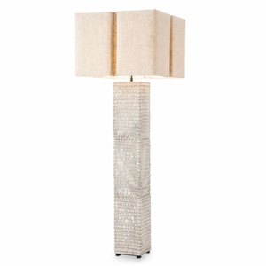 Luxus Keramik Stehleuchte mit Lampenschirm Antik Weiß Beige