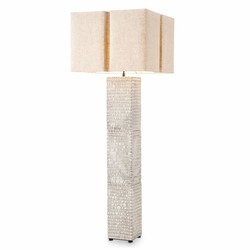 Casa Padrino lampada da terra di lusso in ceramica con paralume bianco antico / beige A. 165 cm