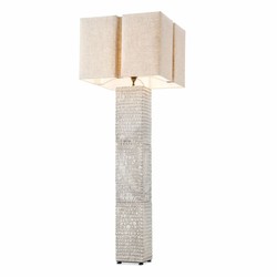 Casa Padrino lampada da terra di lusso in ceramica con paralume bianco antico / beige A. 165 cm