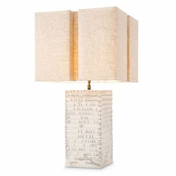 Luxus Keramik Tischleuchte mit Lampenschirm Antik Weiß Beige