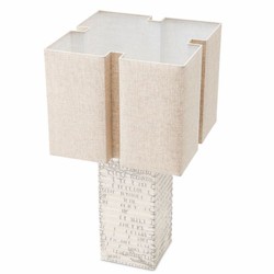 Luxus Keramik Tischleuchte mit Lampenschirm Antik Weiß Beige