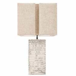 Luxus Keramik Tischleuchte mit Lampenschirm Antik Weiß Beige