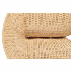 Casa Padrino fauteuil longue de luxe en rotin avec coussins naturel / blanc - Meubles en rotin