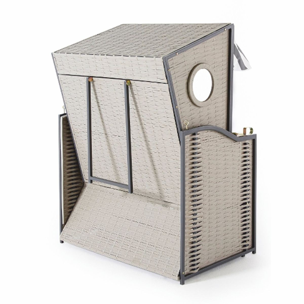 Casa Padrino silla de playa con techo gris / blanco 114 x 72 x A. 160 cm Casa Padrino silla de playa con techo gris / blanco 114 x 72 x A. 160 cm