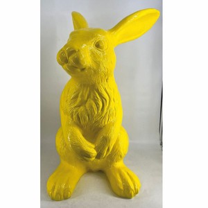 Casa Padrino scultura decorativa XXL coniglio giallo A. 120 cm - Figura da giardino