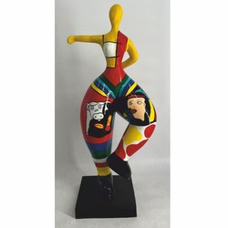 Deko Skulptur Figur Frau Bunt