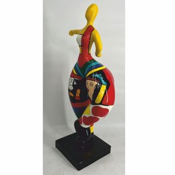Deko Skulptur Figur Frau Bunt