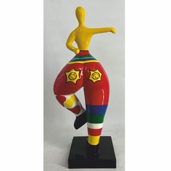 Deko Skulptur Figur Frau Bunt