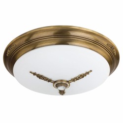Casa Padrino luxury baroque crystal ceiling lamp brass with patina / white Ø 60 cm - Baroque lights