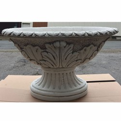 Casa Padrino pot de fleurs baroque de luxe gris Ø 100 x H. 60 cm - Fabriqué en Italie