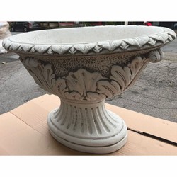 Casa Padrino pot de fleurs baroque de luxe gris Ø 100 x H. 60 cm - Fabriqué en Italie