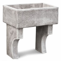 Rechteckige Jugendstil Gartenspüle Antik Grau