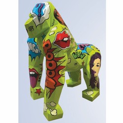 XXL Deko Skulptur Figur Gorilla Affe Grün Bunt