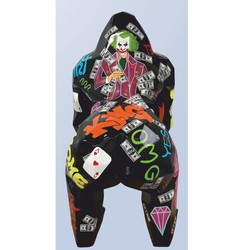 XXL Deko Skulptur Figur Gorilla Affe Schwarz Bunt