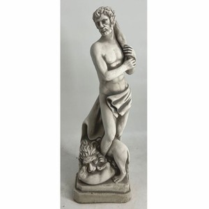 Casa Padrino escultura de decoración de jardín Art Nouveau de hormigón hombre y león gris A. 63 cm
