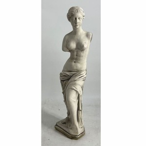 Casa Padrino escultura de decoración de jardín Art Nouveau de hormigón mujer gris A. 73 cm