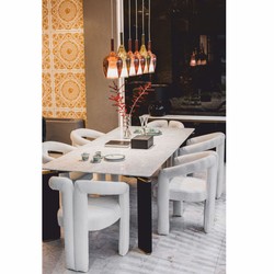 Casa Padrino luxury dining room chair with armrests white 60 x 65 x H. 80 cm
