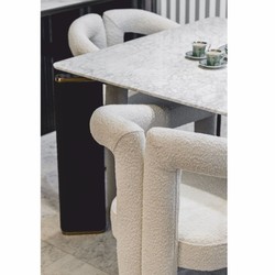 Casa Padrino luxury dining room chair with armrests white 60 x 65 x H. 80 cm
