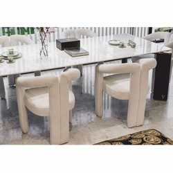 Casa Padrino luxury dining room chair with armrests white 60 x 65 x H. 80 cm