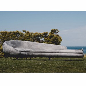 Casa Padrino Luxus Sofa Grau / Schwarz 300 cm - Gebogenes Wohnzimmer & Hotel Sofa