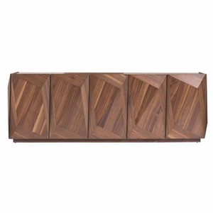 Luxus Massivholz Sideboard mit 5 Türen Braun