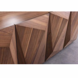 Luxus Massivholz Sideboard mit 5 Türen Braun