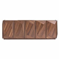 Luxus Massivholz Sideboard mit 5 Türen Braun