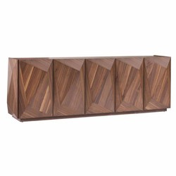 Luxus Massivholz Sideboard mit 5 Türen Braun