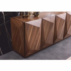 Luxus Massivholz Sideboard mit 5 Türen Braun
