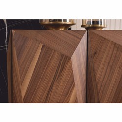 Luxus Massivholz Sideboard mit 5 Türen Braun