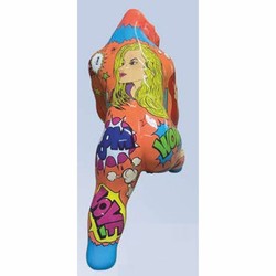 XXL Deko Skulptur Figur Gorilla Affe Orange Bunt