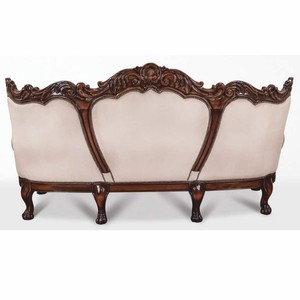 Casa Padrino Luxus Barock Samt Sofa Grau / Dunkelbraun 227 cm - Barockstil Wohnzimmer Möbel