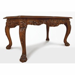 Prunkvoller Luxus Barock Massivholz Couchtisch Dunkelbraun