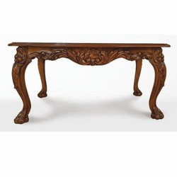 Prunkvoller Luxus Barock Massivholz Couchtisch Dunkelbraun