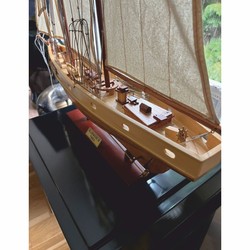 Casa Padrino veliero decorativo di lusso Bluenose II naturale / marrone 67,5 x 12 x A. 62 cm