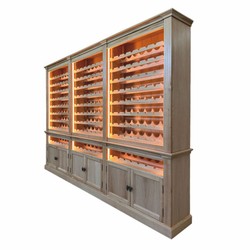 Casa Padrino armadio vino in stile country grigio / marrone 300 cm - Mobile bar in stile country