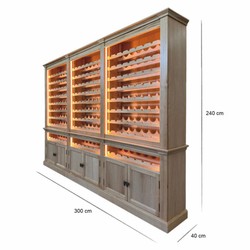 Casa Padrino armadio vino in stile country grigio / marrone 300 cm - Mobile bar in stile country