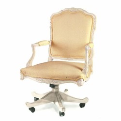 Casa Padrino sedia da scrivania barocco di lusso beige antico / bianco - Fatto in Italia